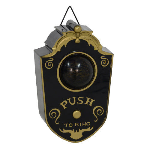 HOMCOM 7.1” Halloween Animatronic Doorbell – Light-Up Eyeball, Motion & Sound Activated Spooky Decoration Prop with Creepy Doorbell Sound