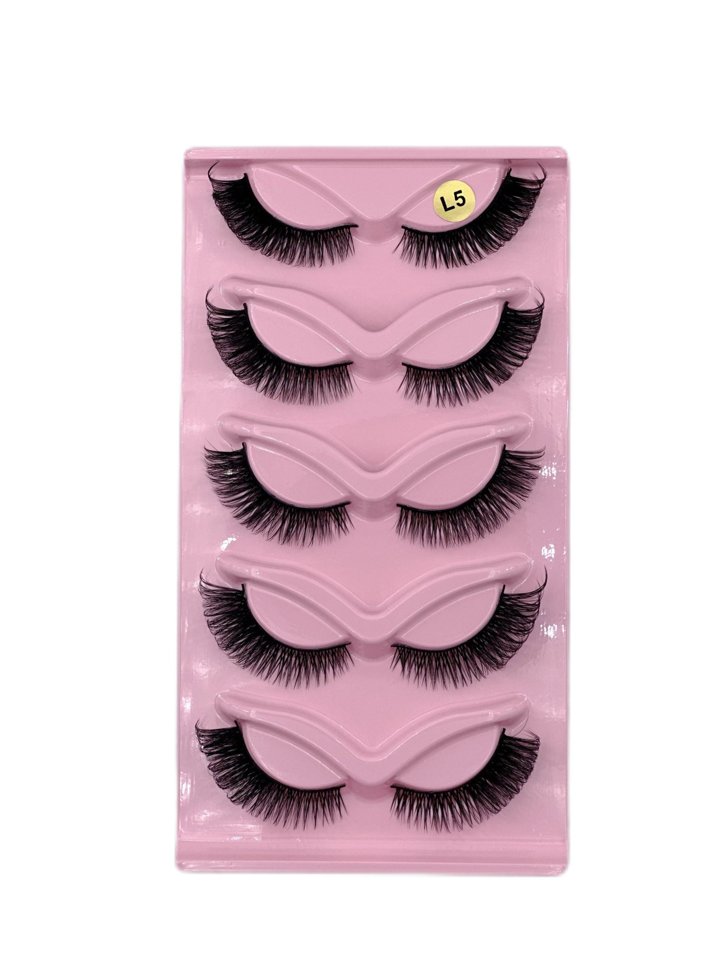 5 Pairs Cat Eye False Eyelashes – Multi-Layer 3D Thick Cross Dramatic Volume Lashes for Women