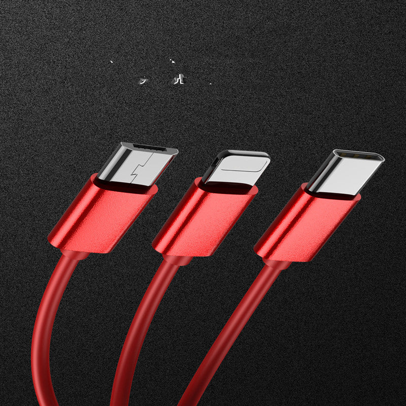 3-in-1 Telescopic Charging Cable – Multi USB Fast Charger Cord for iPhone, Android & Type-C Phones
