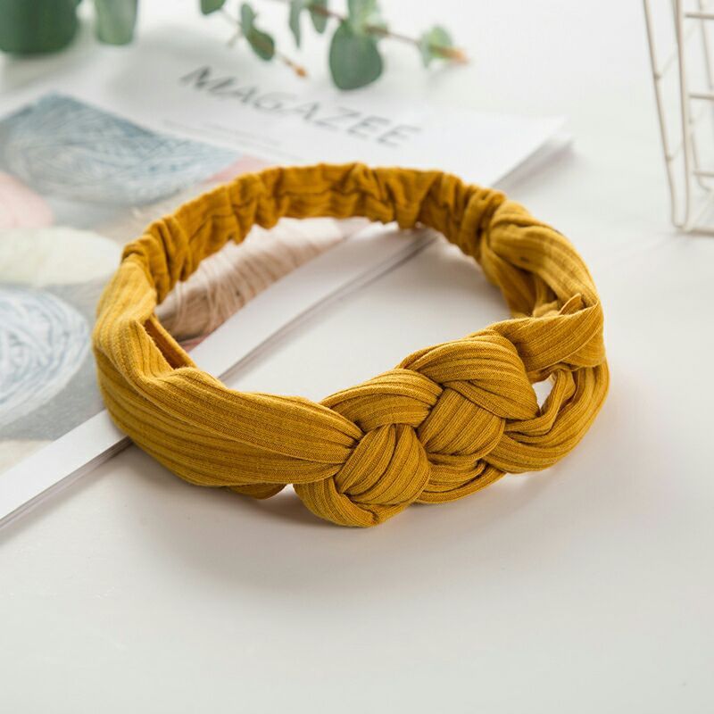 Knitted Chinese Knot Hair Band – Handmade Elastic Headband for Women & Girls