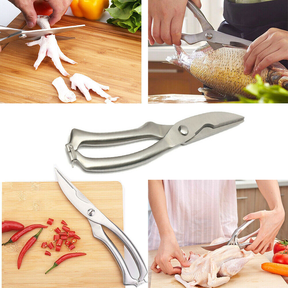 Stainless Steel Poultry Chicken Bone Scissors – Heavy Duty Kitchen Shears for Fish, Meat & Bone Cutting | Japanese Chef Knife Gadgets