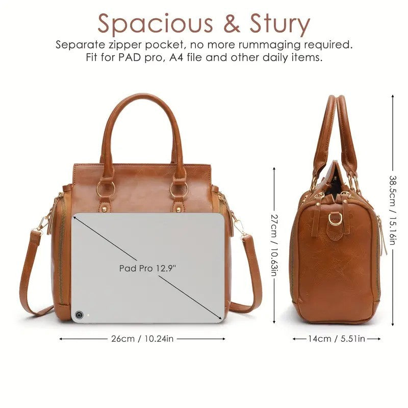 Women’s Multifunctional Leather Shoulder Bag – Stylish Handbag, Crossbody Tote, Large Capacity Purse