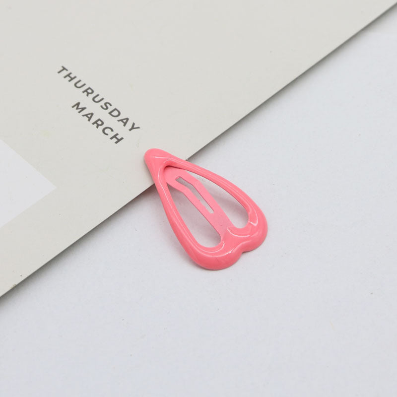 Kids Hair Accessories – Colorful Oil Drip Spray Paint Side Clips | Cute Bang Clips & Love Hairpins