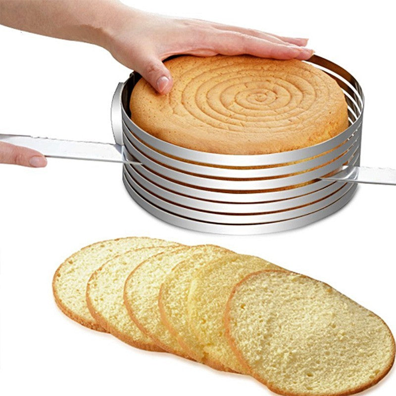 Adjustable Round Cake Ring – Stainless Steel Layered Pastry Cutter DIY Baking Tool