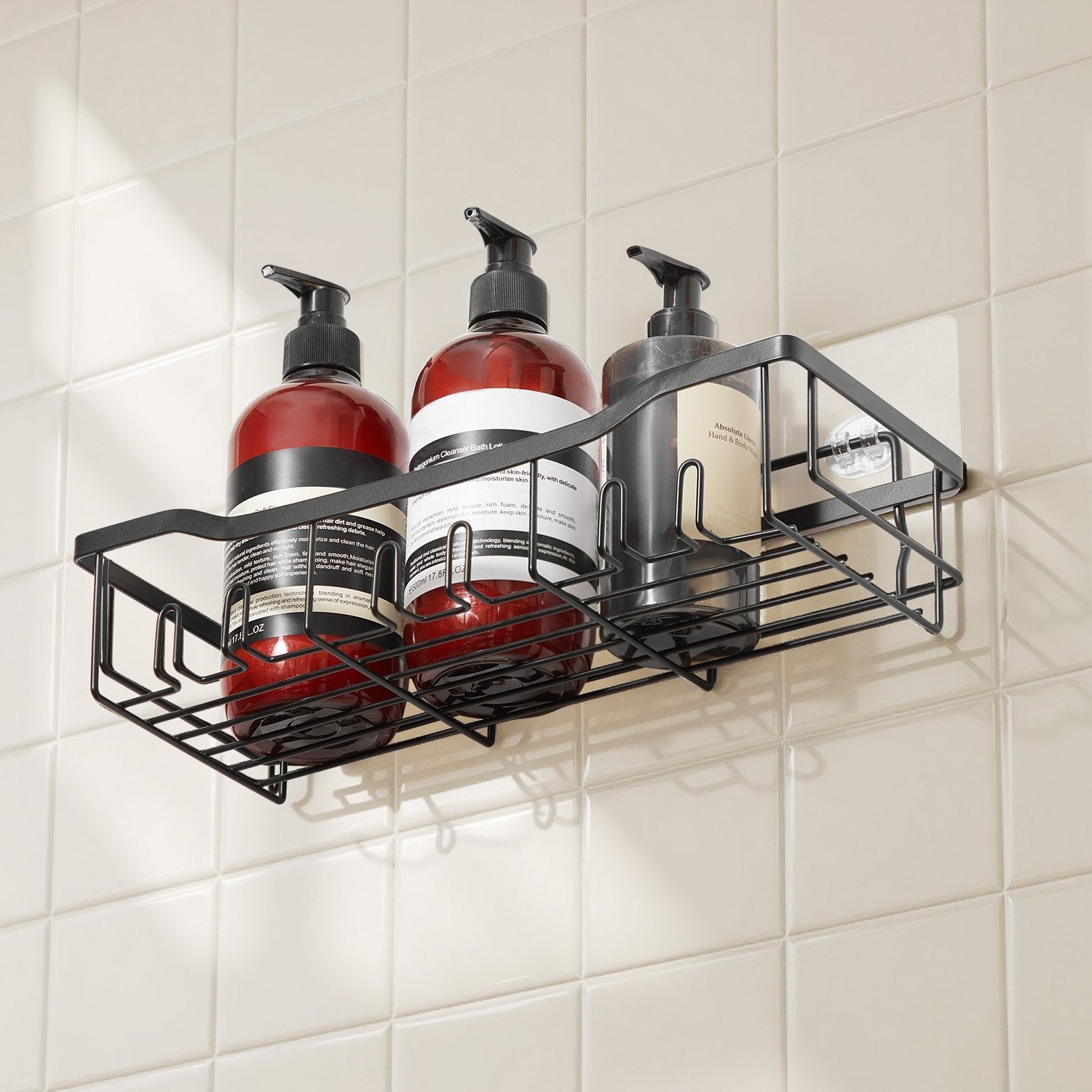 Shower Caddy 5 Pack – Adhesive Bathroom Storage Shelves Rack Organizer