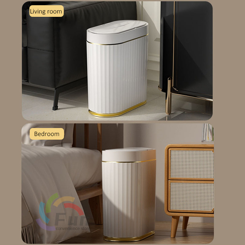Automatic Smart Trash Can with Lid – Induction Dustbin for Bedroom, Living Room, Kitchen & Carh Bin