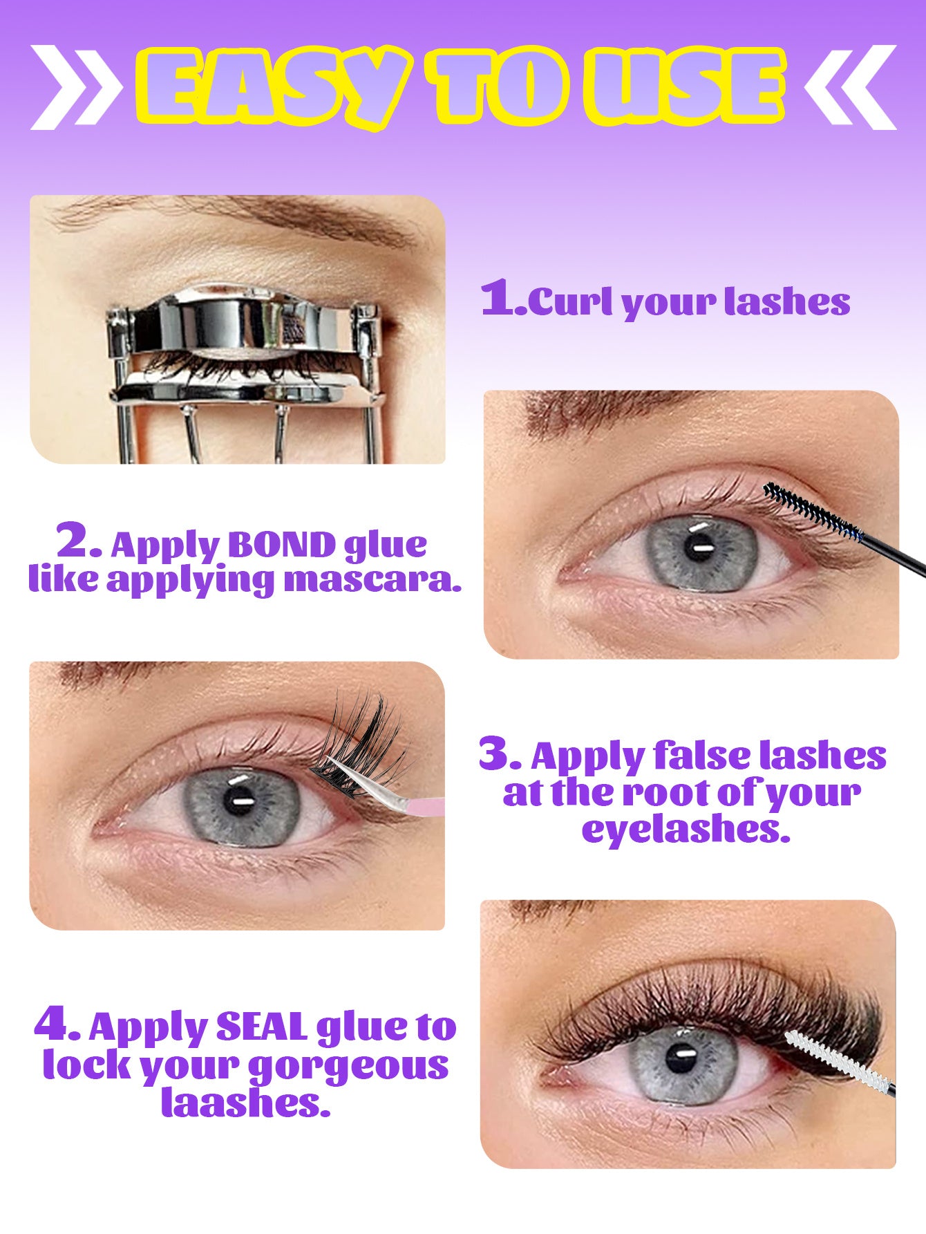 Multi-Style Hybrid False Eyelash Extension Set – Easy to Wear & Apply, Natural to Dramatic Eye Makeup Lashes