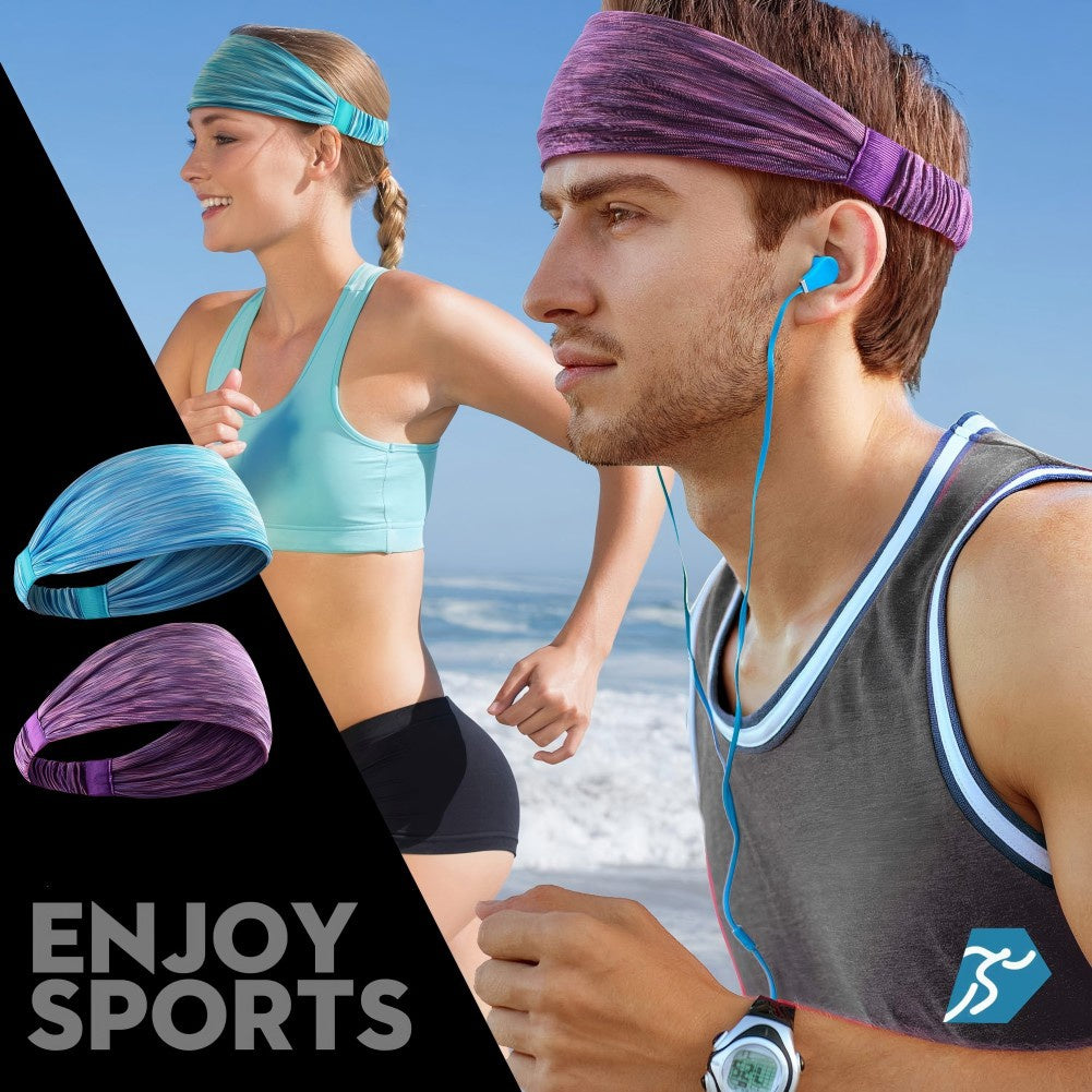 Sports Headbands for Men & Women (5 Pack) – Non-Slip Wicking Sweatbands for Running, Cycling, Basketball, Yoga & Workout