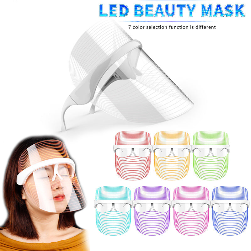 7 Color LED Light Therapy Mask – Red Light Skin Rejuvenation, Anti-Aging, Whitening & Facial Beauty Massager for Home SPA
