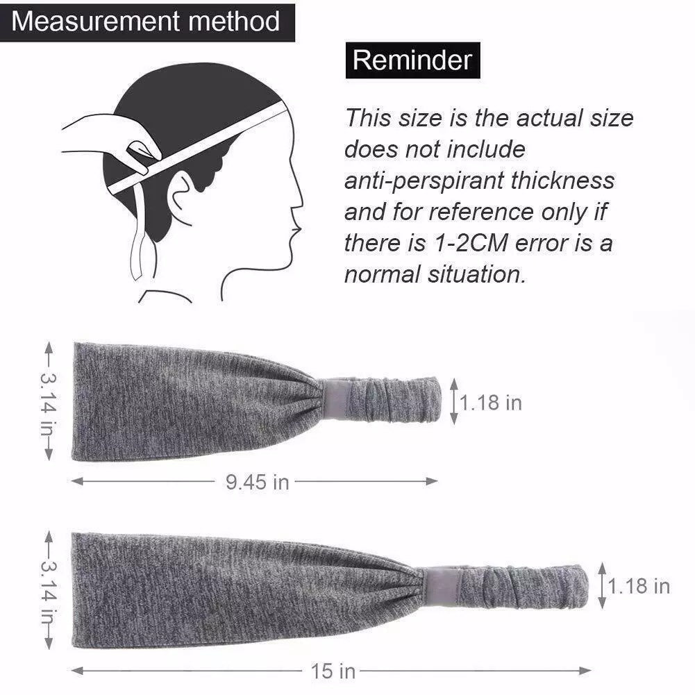 Sports Headbands for Men & Women (5 Pack) – Non-Slip Wicking Sweatbands for Running, Cycling, Basketball, Yoga & Workout