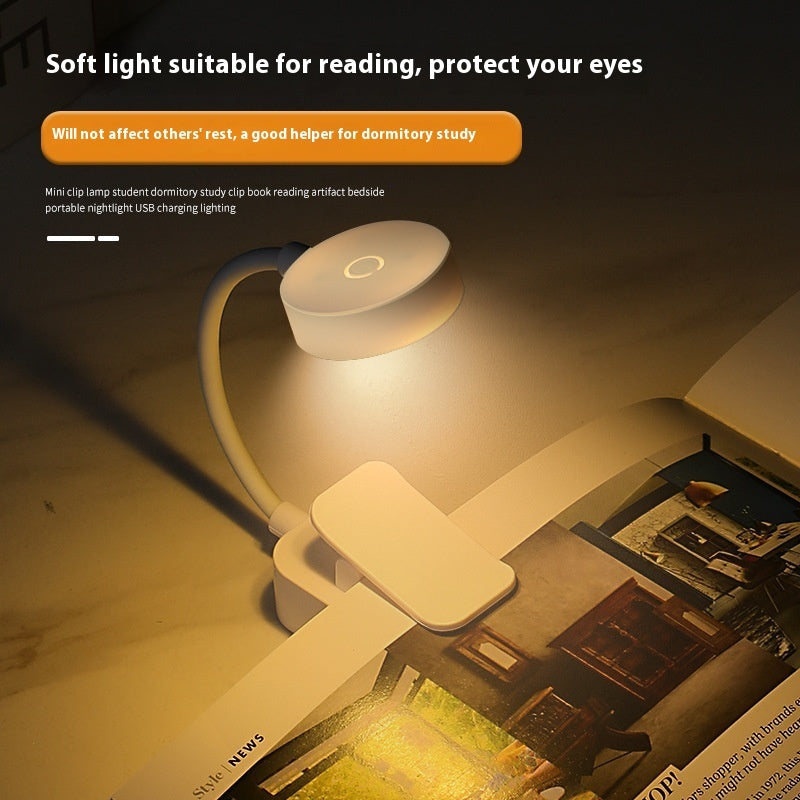LED Book Clip Light – Rechargeable Reading Lamp for Bed, Study & Travel | Portable Household Charging Light