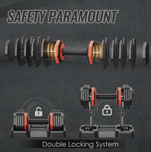 Adjustable Dumbbell Set 55 LB – 10-in-1 Fast Gear Dumbbells for Men & Women, Home Gym Fitness, Full-Body Workout