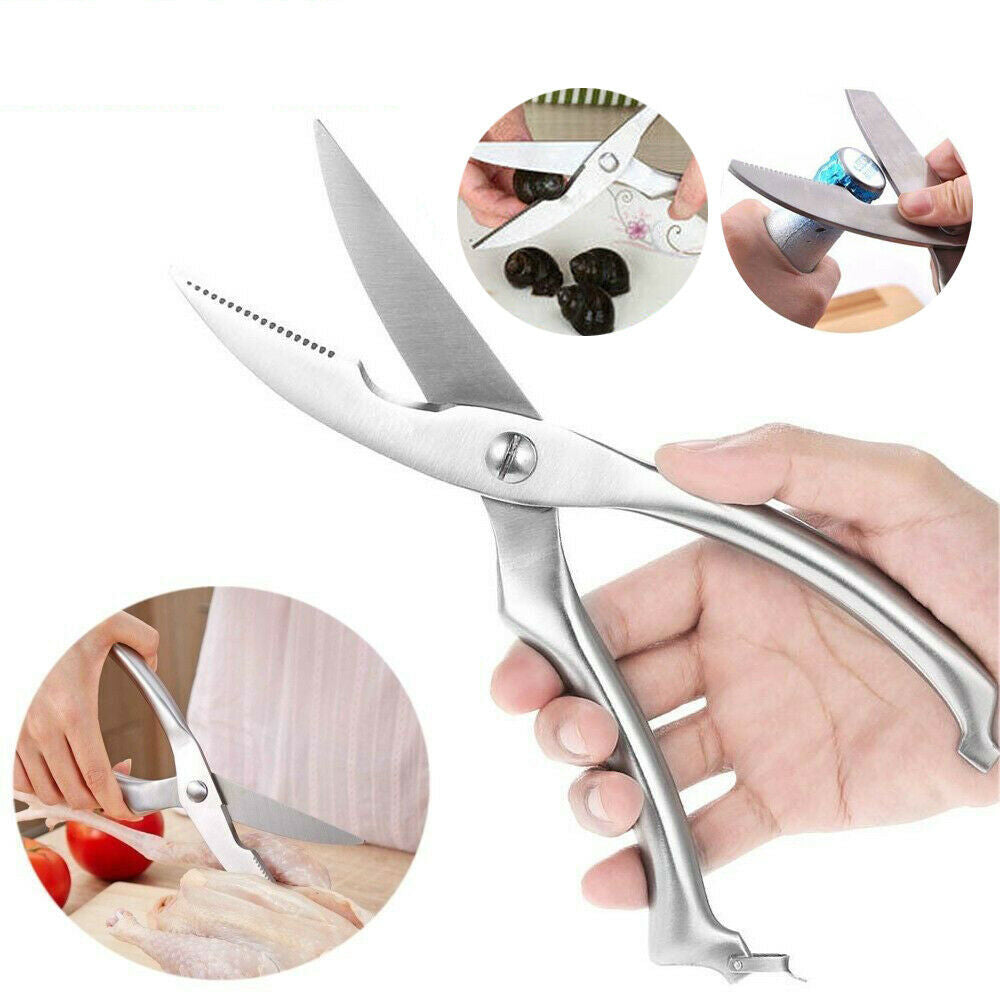 Stainless Steel Poultry Chicken Bone Scissors – Heavy Duty Kitchen Shears for Fish, Meat & Bone Cutting | Japanese Chef Knife Gadgets