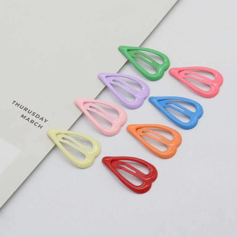 Kids Hair Accessories – Colorful Oil Drip Spray Paint Side Clips | Cute Bang Clips & Love Hairpins