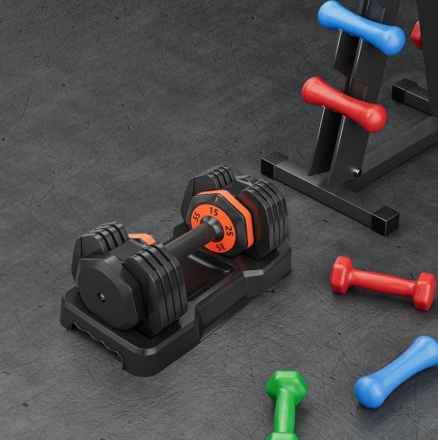 Adjustable Dumbbell Set 55 LB – 10-in-1 Fast Gear Dumbbells for Men & Women, Home Gym Fitness, Full-Body Workout